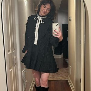 Sister Jane Black Dress with Sparkling Button